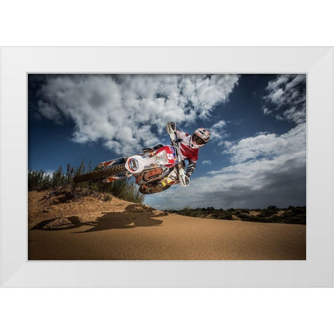 Knocked up White Modern Wood Framed Art Print by Amos, Nir