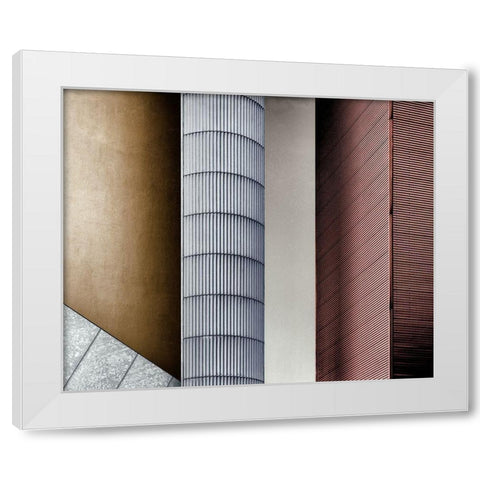 Old and New White Modern Wood Framed Art Print by Verschelden, Harry