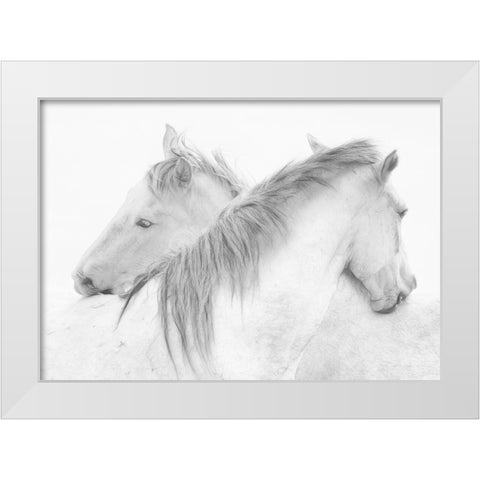 Horses White Modern Wood Framed Art Print by Stas, Marie-Anne