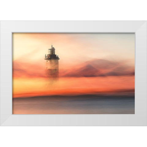 Lost At Sea White Modern Wood Framed Art Print by Davidsson, Gustav