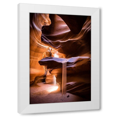 Sand Fall White Modern Wood Framed Art Print by Jansky, Walde