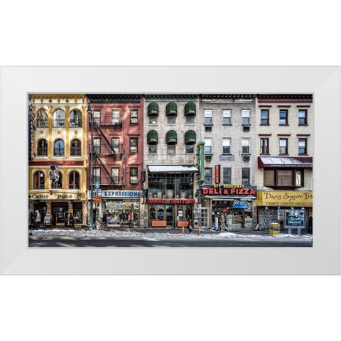 A cold day in NY White Modern Wood Framed Art Print by Pfeiffer, Peter
