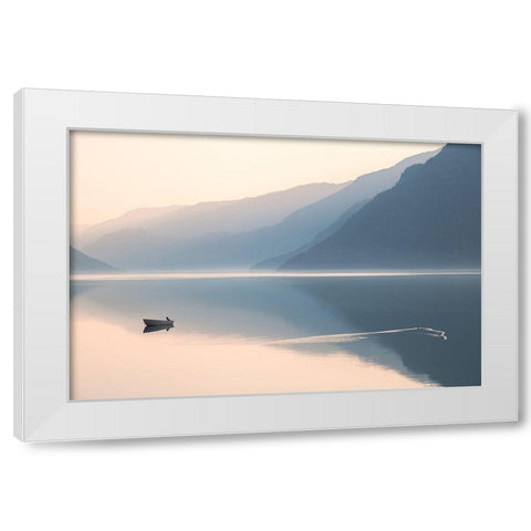 Still Evening White Modern Wood Framed Art Print by Davidsson, Gustav