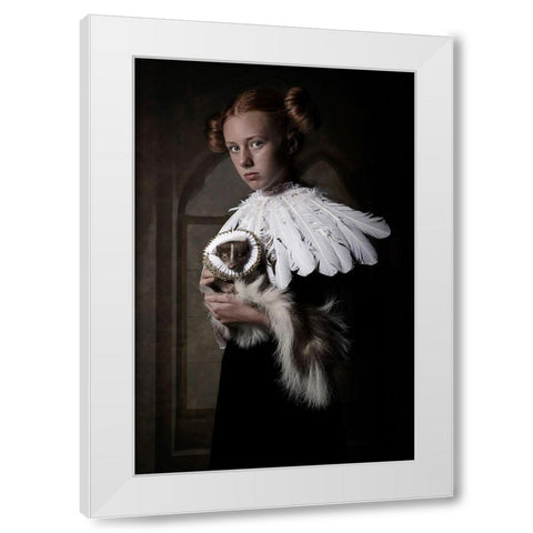 My sweet skunk friens White Modern Wood Framed Art Print by Kayen-Mouthaan, Carola