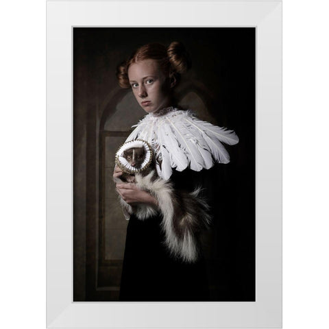 My sweet skunk friens White Modern Wood Framed Art Print by Kayen-Mouthaan, Carola