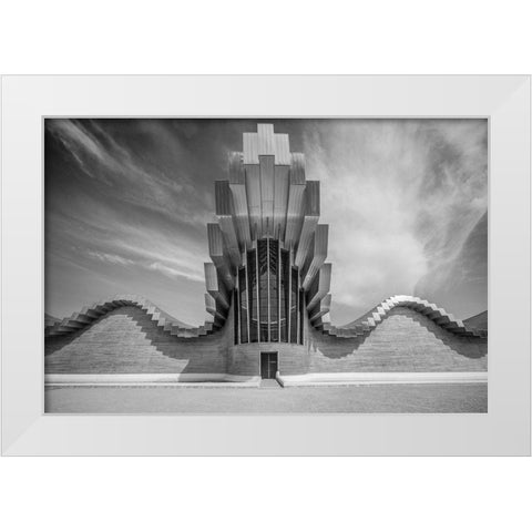 Ysios winery White Modern Wood Framed Art Print by Vangindertael (Lagrange), Luc