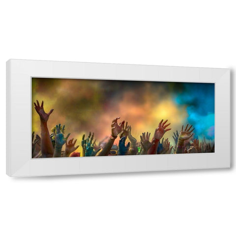 Hands White Modern Wood Framed Art Print by Bunjamin (Abe), Antonyus