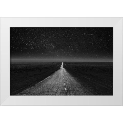 The Dark Eternal Night White Modern Wood Framed Art Print by Azimaie, Asef