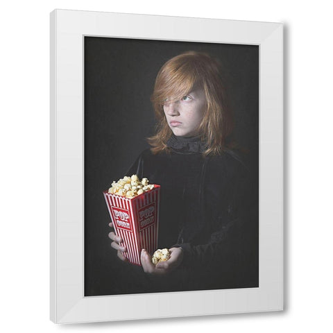 popcorn White Modern Wood Framed Art Print by Kayen-Mouthaan, Carola