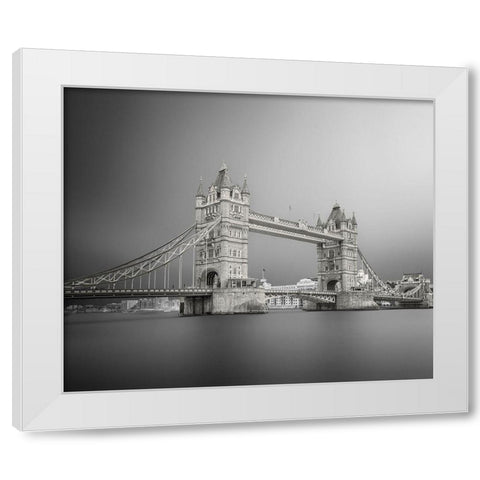 Tower bridge White Modern Wood Framed Art Print by Thabet, Ahmed