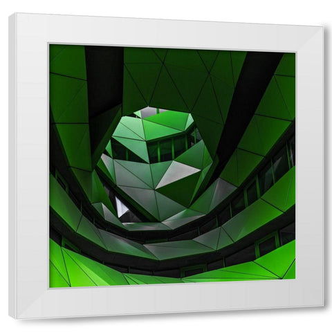 green offices White Modern Wood Framed Art Print by Claes, Gilbert