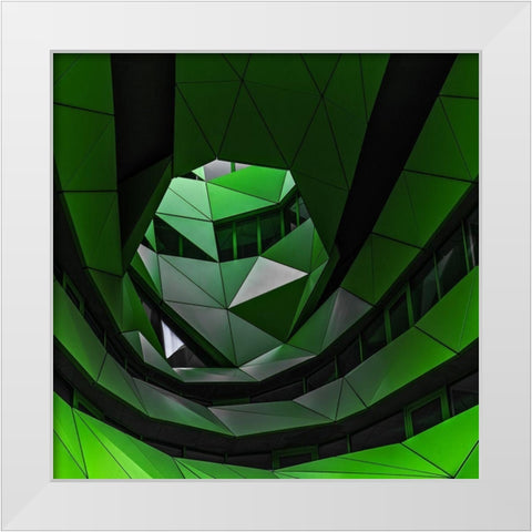 green offices White Modern Wood Framed Art Print by Claes, Gilbert