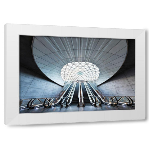 Malmo Station White Modern Wood Framed Art Print by Lindsten, Christian