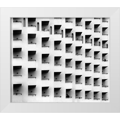 E White Modern Wood Framed Art Print by Hernandez Tirado, Ayoze