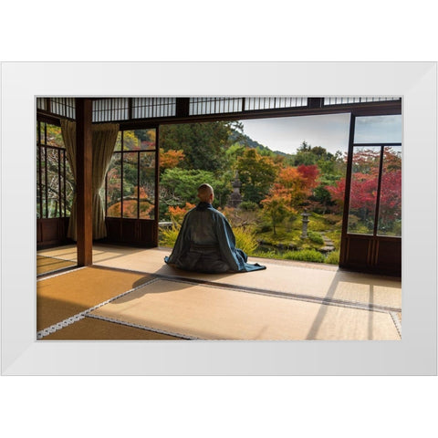 MAÂ©ditation White Modern Wood Framed Art Print by Pelissier, Marc