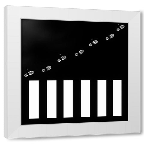 the man with the wooden walking stick White Modern Wood Framed Art Print by Flour, Piet