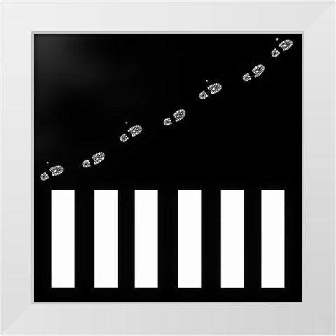 the man with the wooden walking stick White Modern Wood Framed Art Print by Flour, Piet