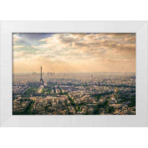 Paris, France White Modern Wood Framed Art Print by Kazzaz, Mohamed