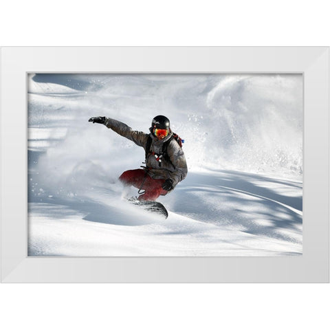 Frozen Moment White Modern Wood Framed Art Print by Sanne, Jakob