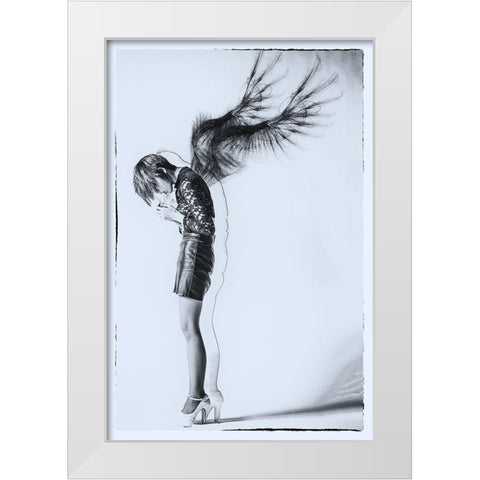 Fallen Angel White Modern Wood Framed Art Print by Kiyota, Daisuke