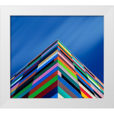 Color Pyramid White Modern Wood Framed Art Print by Novillo, Alfonso