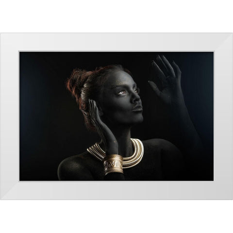 Sofia White Modern Wood Framed Art Print by Dzodan, Bojan