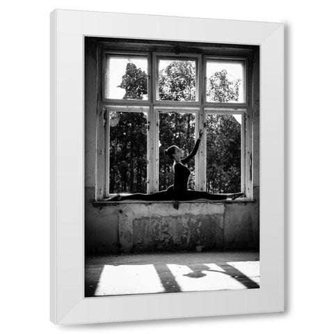 Dance White Modern Wood Framed Art Print by Krystynek Mqep, Martin