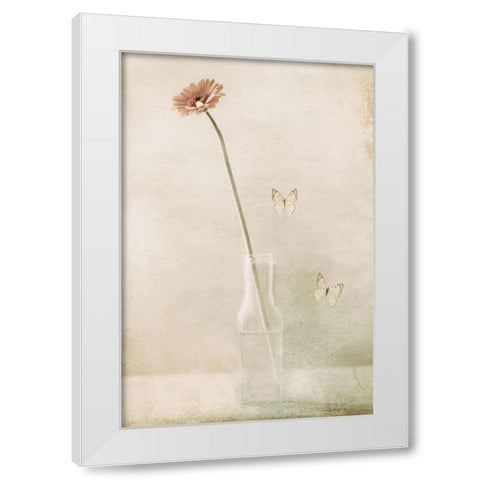 Miss Daisy White Modern Wood Framed Art Print by Devos, Delphine