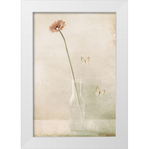 Miss Daisy White Modern Wood Framed Art Print by Devos, Delphine