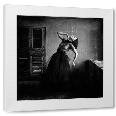 Olya White Modern Wood Framed Art Print by Darzi, Mike