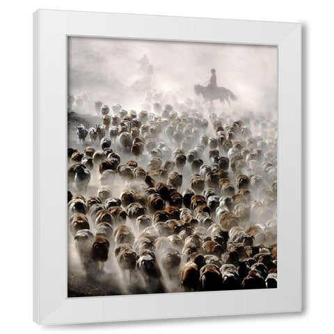 The Great Migration of China White Modern Wood Framed Art Print by Wong, Adam