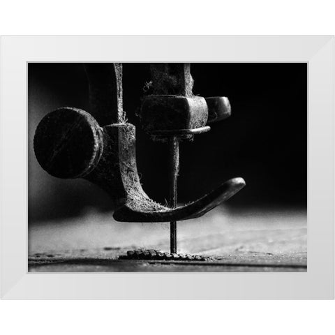 Element sewing machine White Modern Wood Framed Art Print by Januar, Johanes