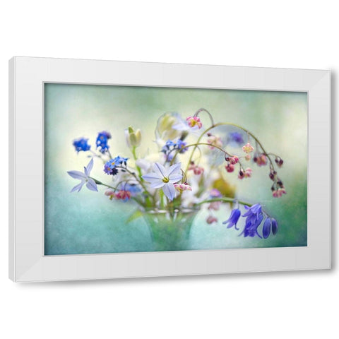 Spring Treasures White Modern Wood Framed Art Print by Parker, Jacky