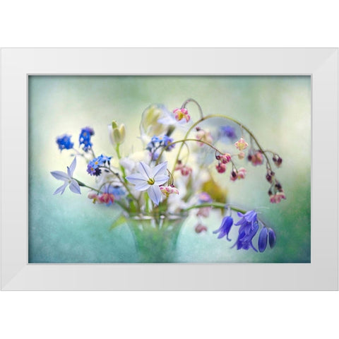 Spring Treasures White Modern Wood Framed Art Print by Parker, Jacky