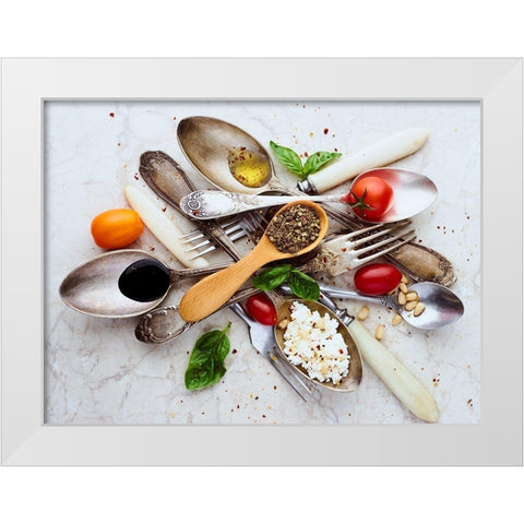 SpoonsandSalad White Modern Wood Framed Art Print by Karina, Aleksandrova
