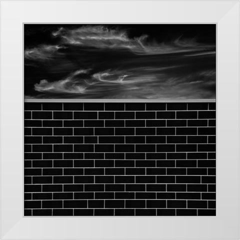 Brick wall White Modern Wood Framed Art Print by Claes, Gilbert