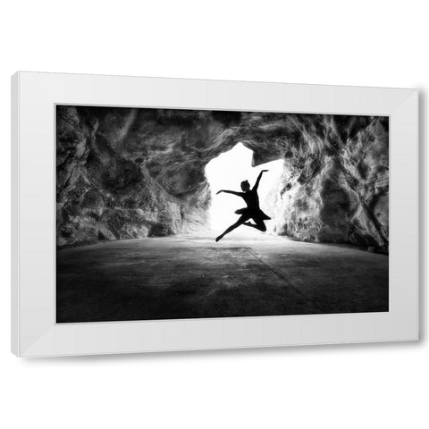 classic jump White Modern Wood Framed Art Print by Partovi, Osher