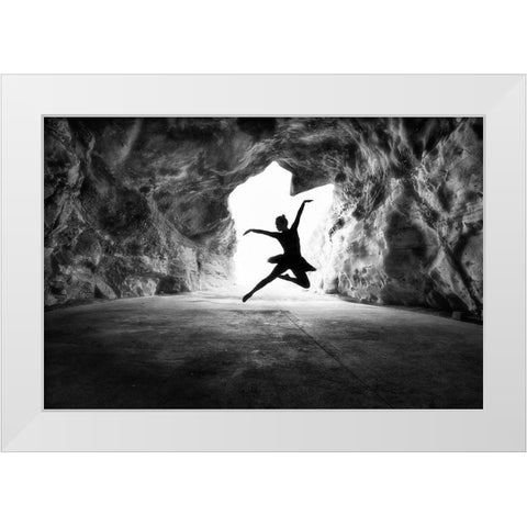 classic jump White Modern Wood Framed Art Print by Partovi, Osher