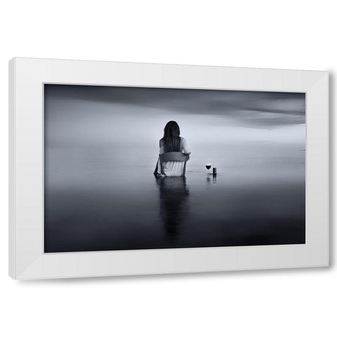Enjoy the Silence White Modern Wood Framed Art Print by Kaimaki, Maria