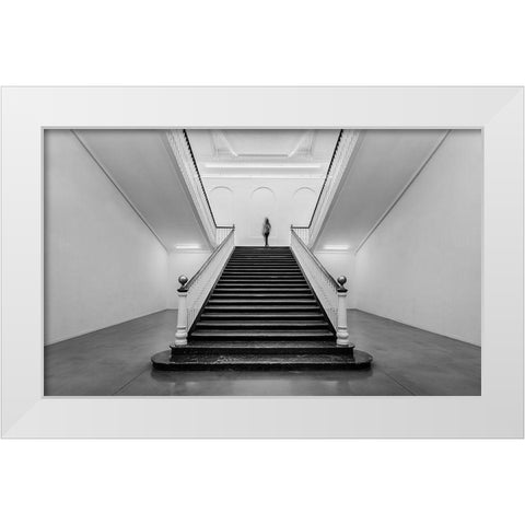 Tabakalera White Modern Wood Framed Art Print by Perez, Ritxard