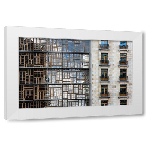 window mosaic White Modern Wood Framed Art Print by Van Son, Greetje