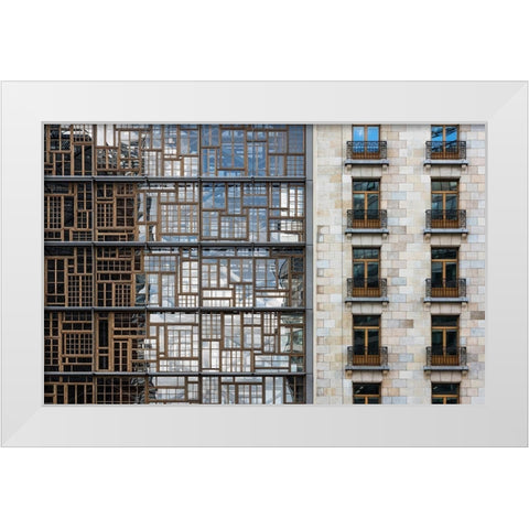 window mosaic White Modern Wood Framed Art Print by Van Son, Greetje