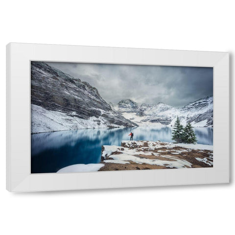 The Mountains and Me White Modern Wood Framed Art Print by Zheng, Michael