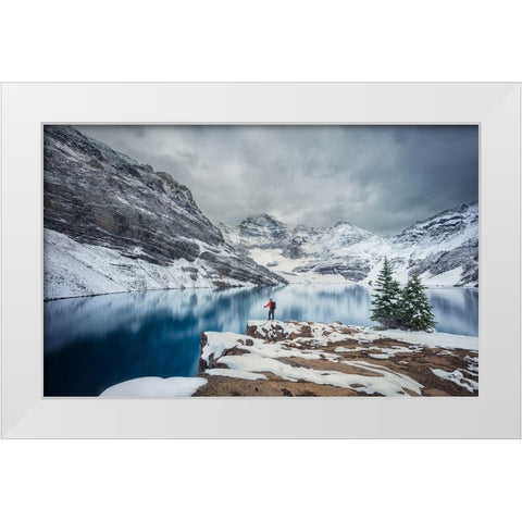 The Mountains and Me White Modern Wood Framed Art Print by Zheng, Michael