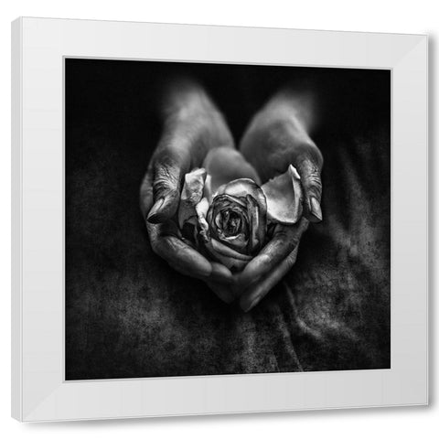 Caring hands White Modern Wood Framed Art Print by Nima.Zadshir