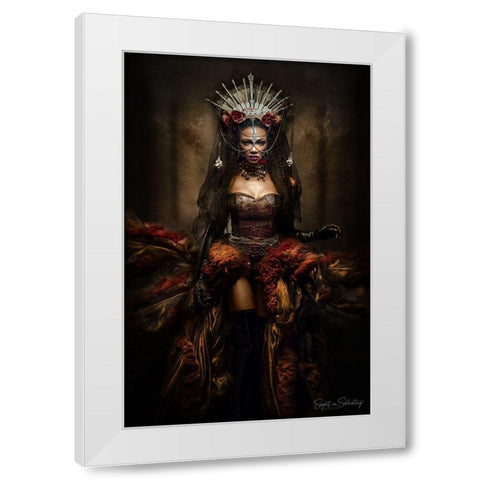 Lady of the night White Modern Wood Framed Art Print by Siegart