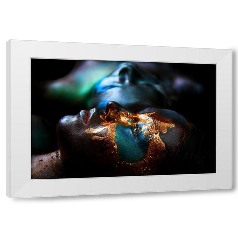 Two continents. Yellowstone. White Modern Wood Framed Art Print by Kovalev, Ivan