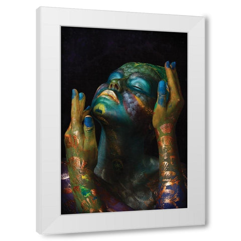 Fish and Oil White Modern Wood Framed Art Print by Kovalev, Ivan