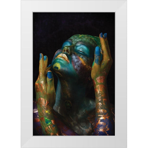 Fish and Oil White Modern Wood Framed Art Print by Kovalev, Ivan