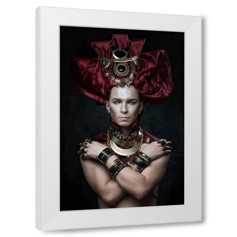 Red Pharaon White Modern Wood Framed Art Print by Shestopalov, Constantin